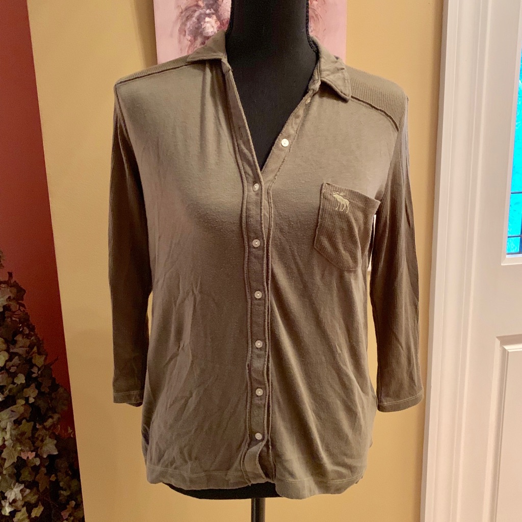 A&F Olive Button Down
